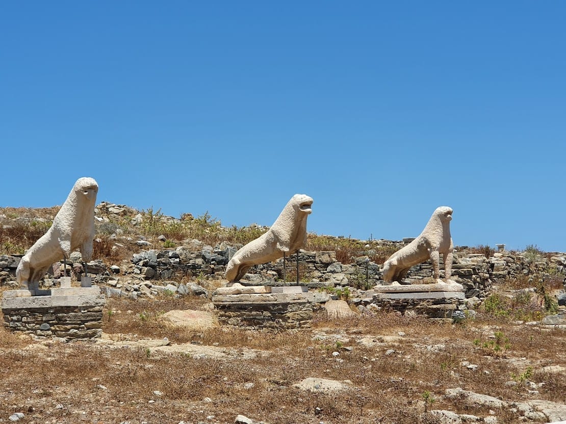 Three of the Naxian Lions in Delos
