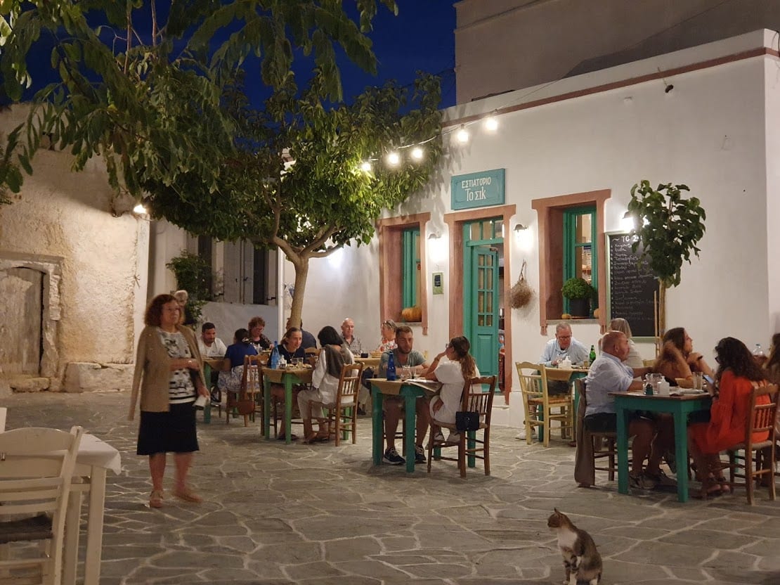 Chora in Folegandros is where most tourists choose to eat and spend the evening