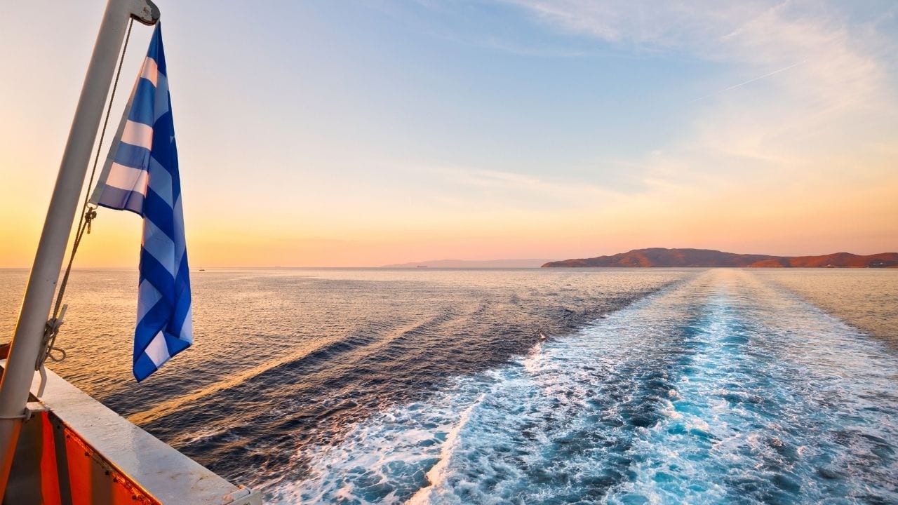 Traveling on the Athens to Kythnos ferry