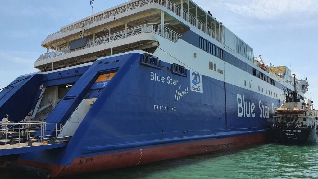 The Blue Star Ferries Naxos vessel sailing from Athens to Amorgos