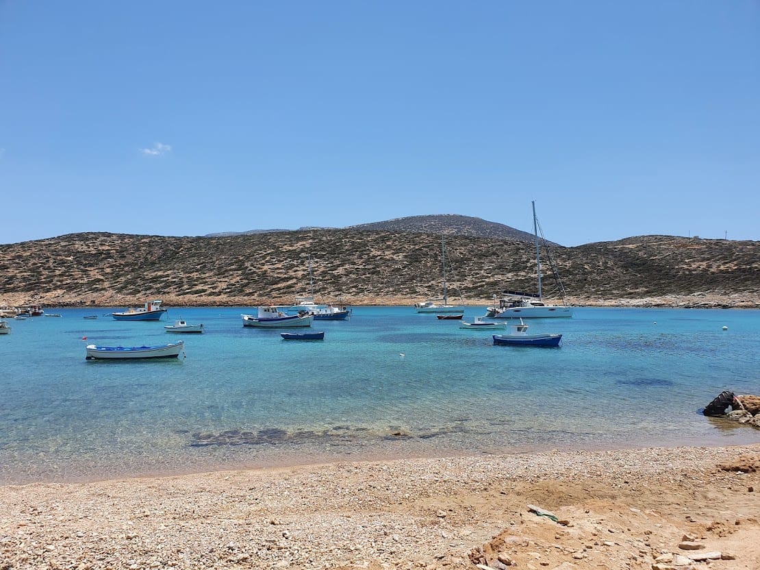 Relaxing on a beach in Amorgos