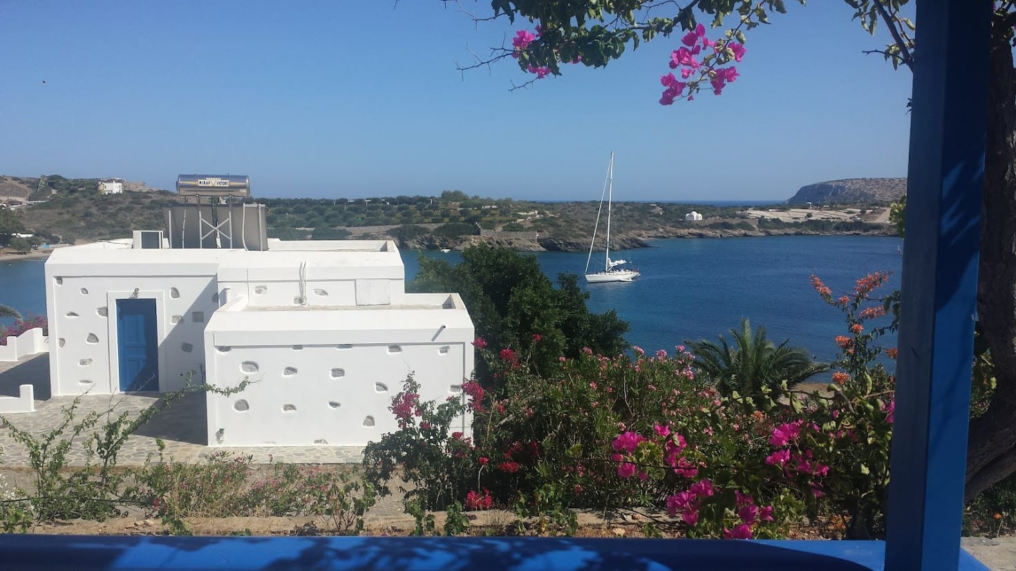 Staying at a small self-catering apartment in Schinoussa island Greece