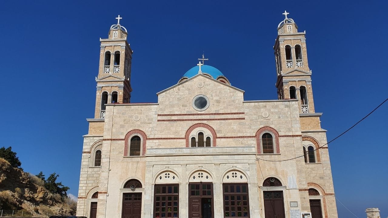 A regal looking church in Syros Greece
