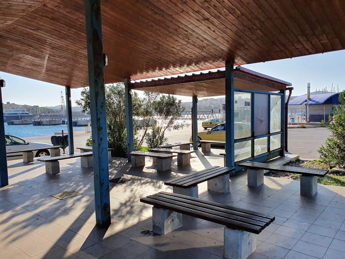 Passenger waiting area in Lavrio ferry port
