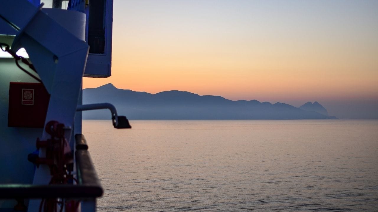Taking a ferry from the island of Milos to Anafi in Greece