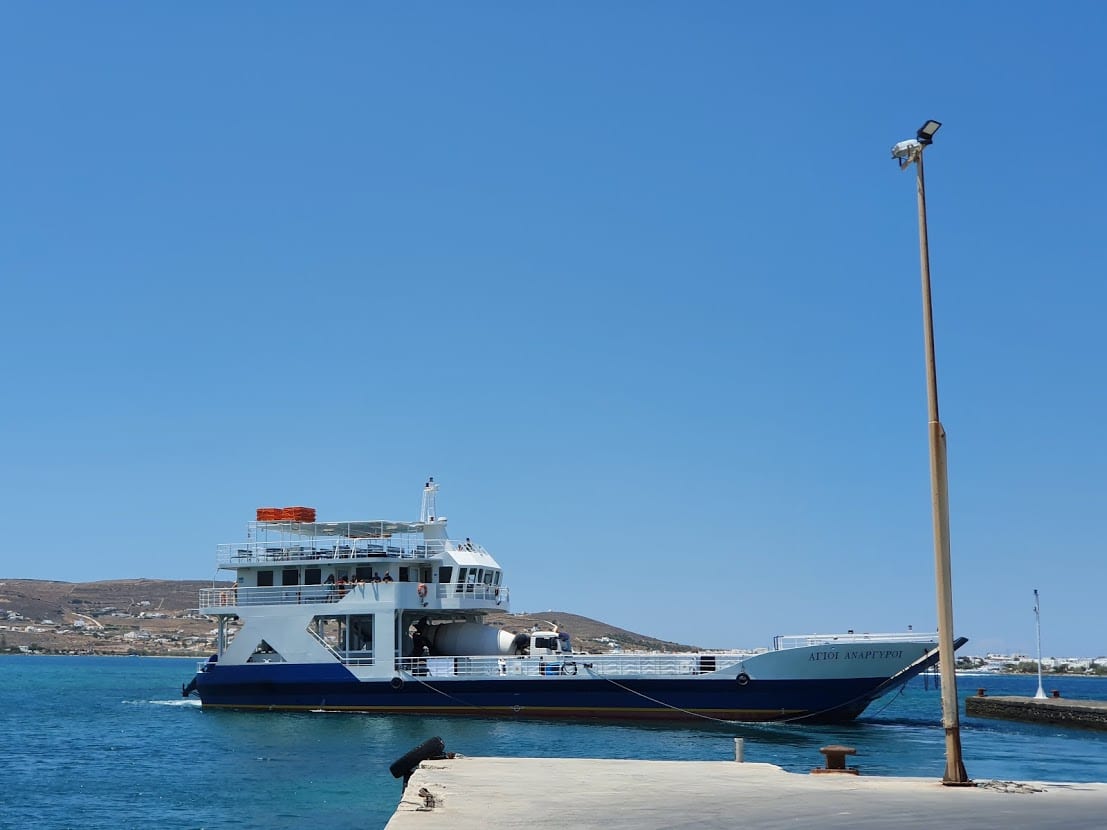 taking the ferry from Paros to Antiparos