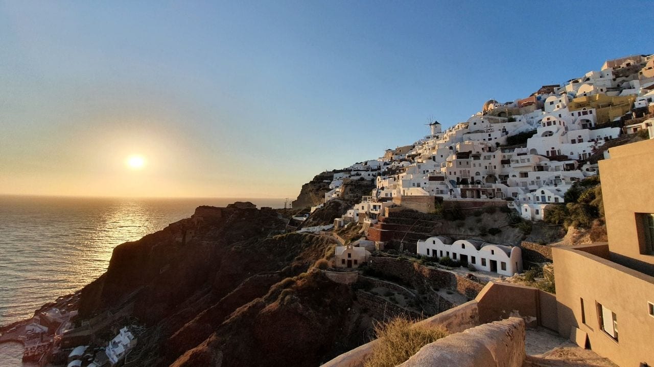 A view of Santorini in Greece