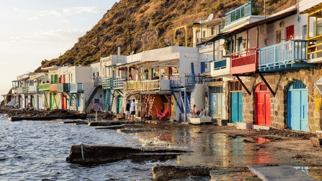 The village of Klima in Milos is a good place to watch the sunset