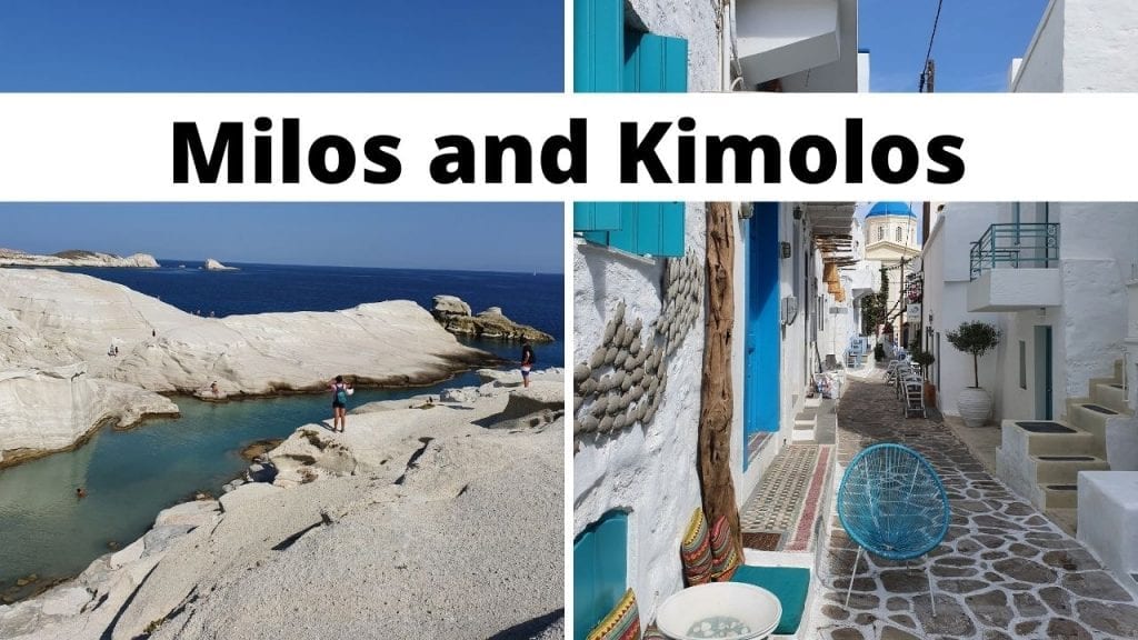Milos and Kimolos islands in Greece