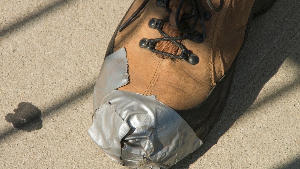 Emergency duct tape repairs for bike touring