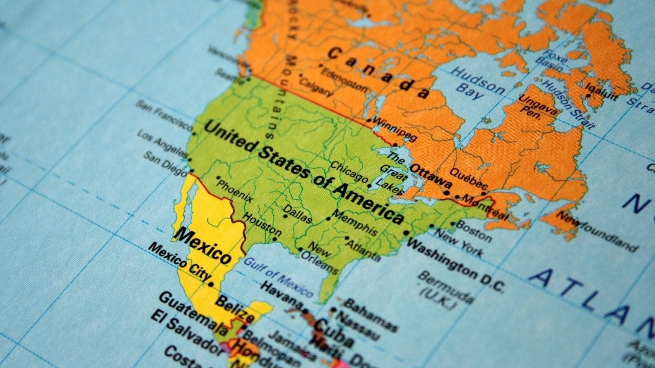 Map of North America