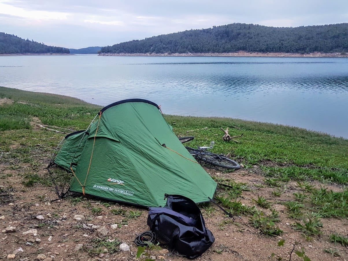 I use a lightweight Vango tent for bicycle touring