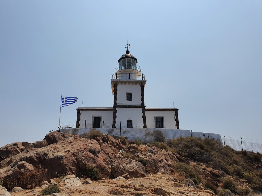 Akrotiri lighthouse in Santorini Greece