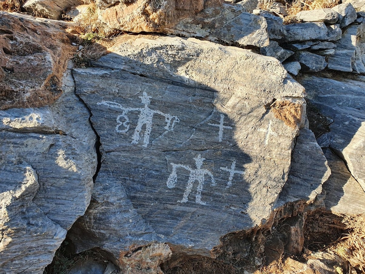 Stone carvings in Asfontilitis village in Amorgos