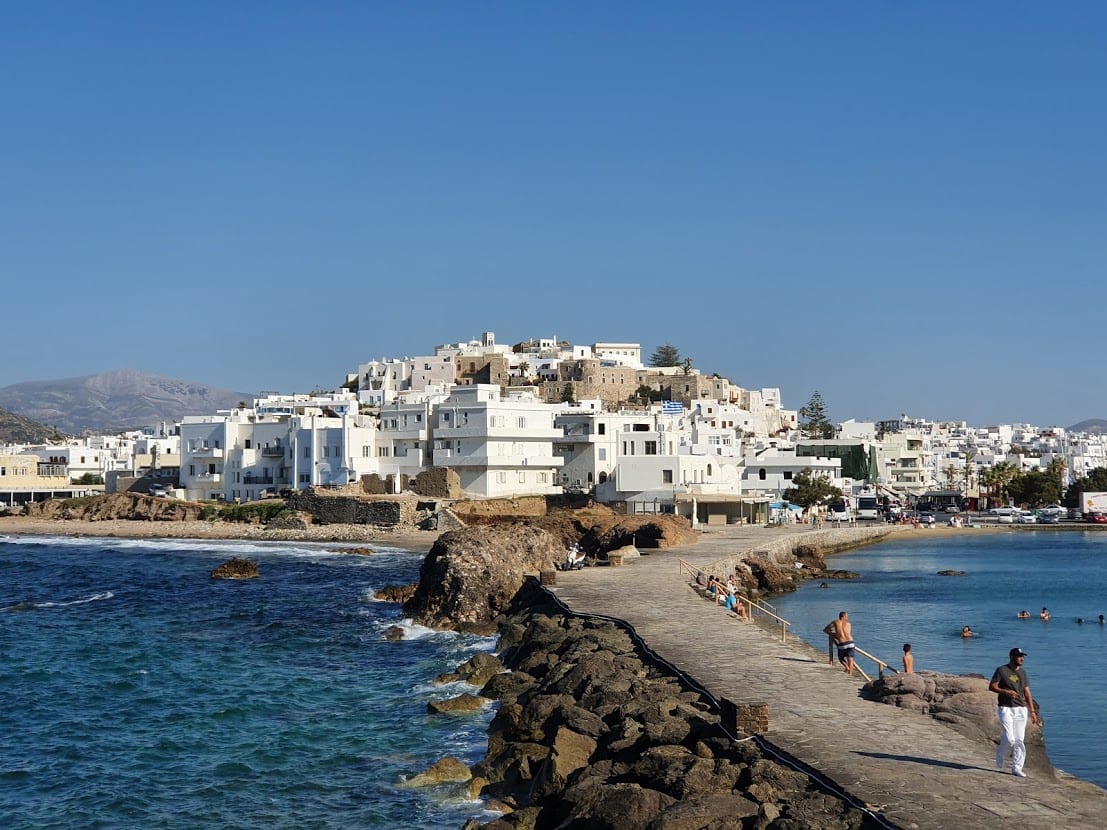 The causeway from Apollo temple in Naxos to Chora