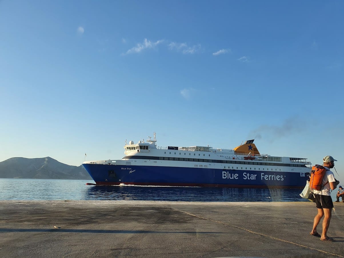 Taking the ferry from Koufonissi to Paros in Greece