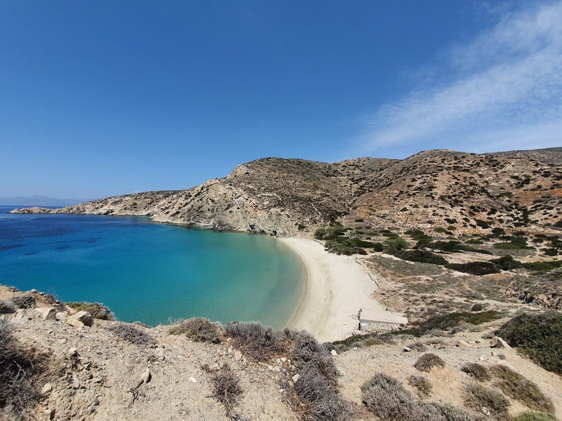 A view of Livadi Beach on the Greek island of Donousa