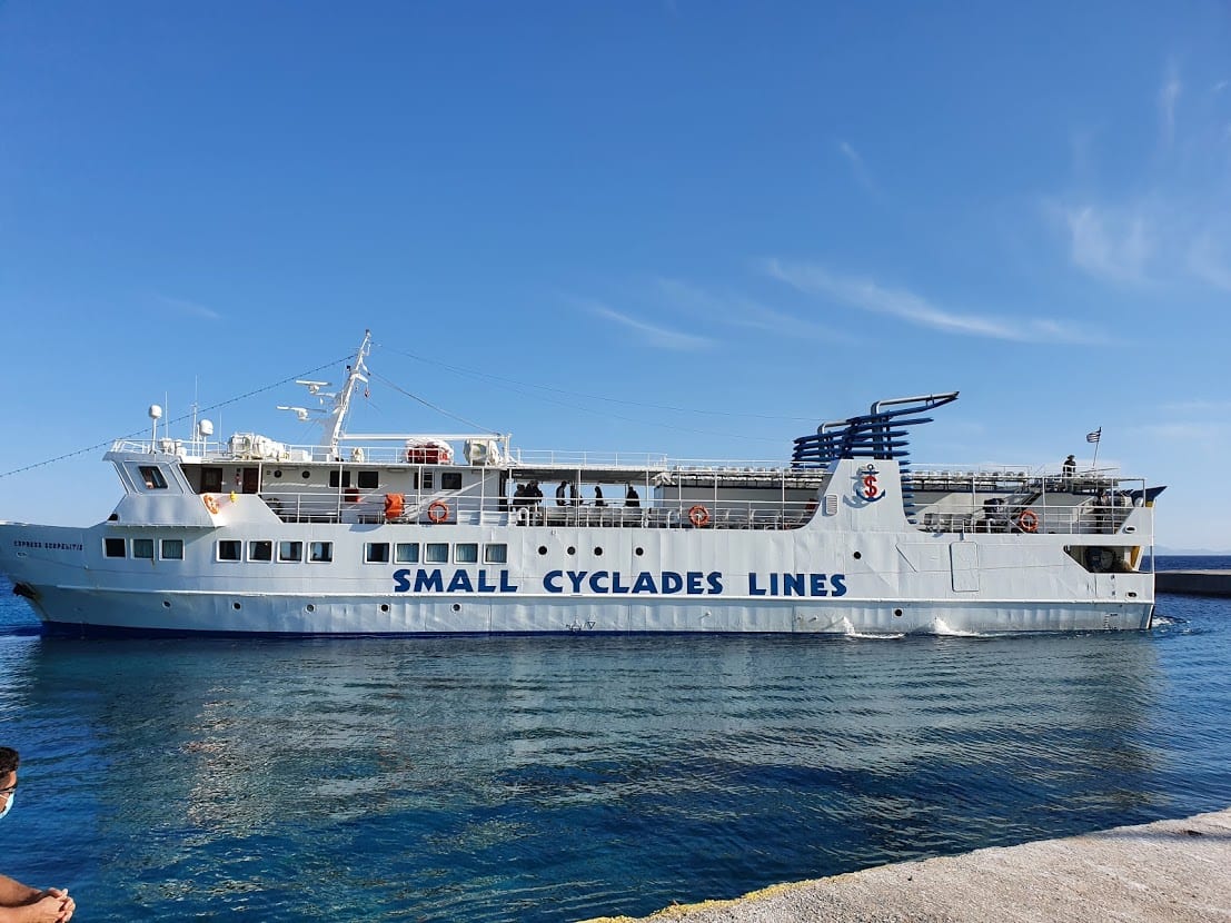 The Express Skopelitis sailing into port in Donoussa