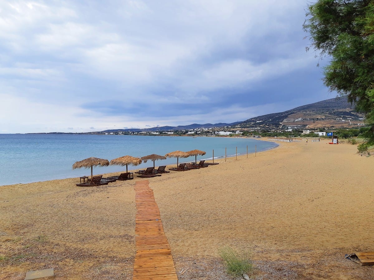 Golden beach in Paros