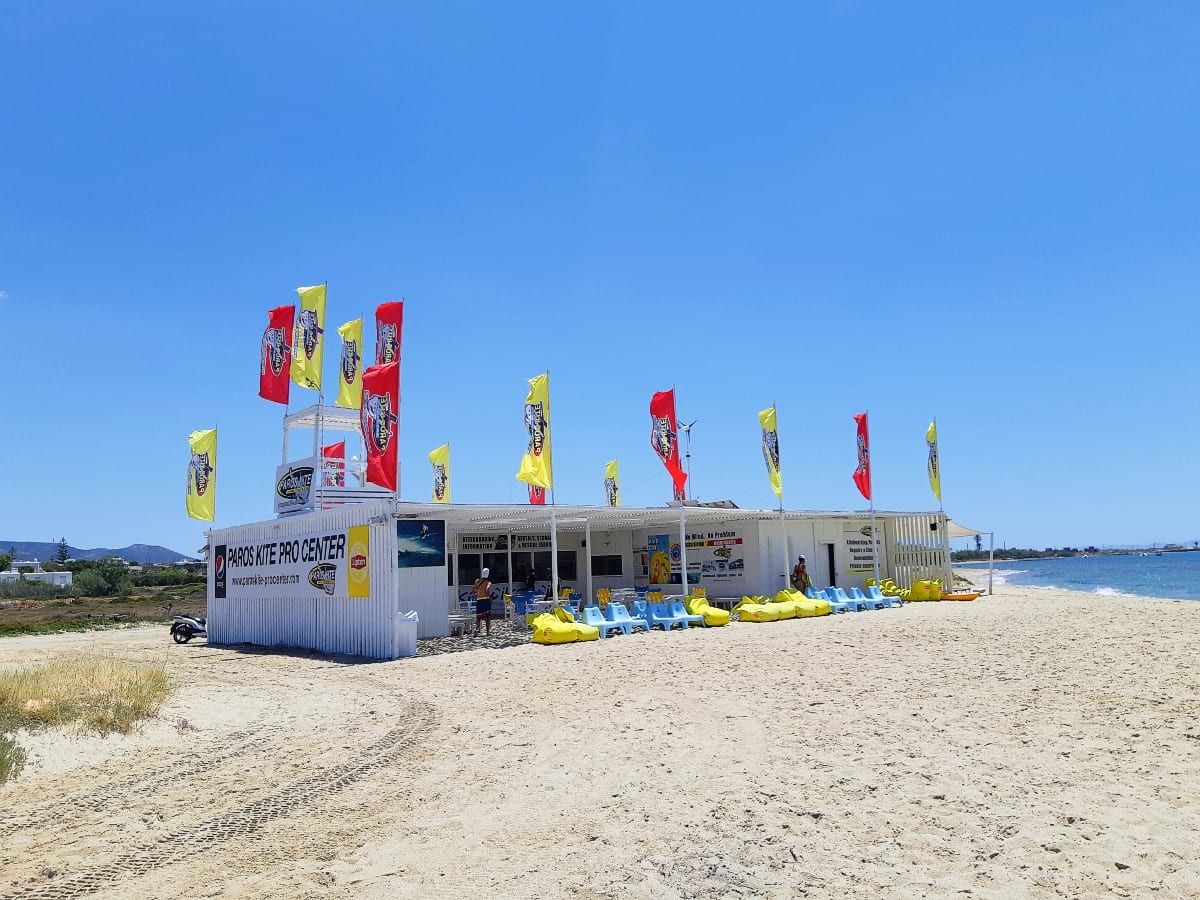 Windsurfing school in Pounta, Paros