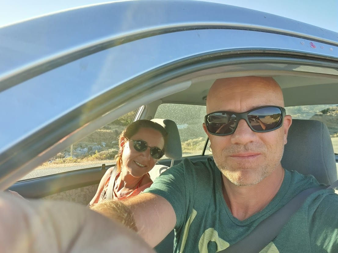Dave Briggs from Dave's Travel Pages driving in Greece