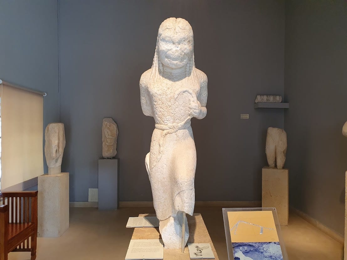 A statue inside the Archaeological Museum of Paros