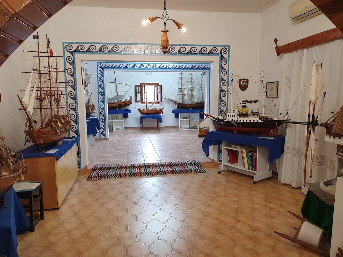 Models of ships at the Cycladic Folklore museum in Paros, Greece