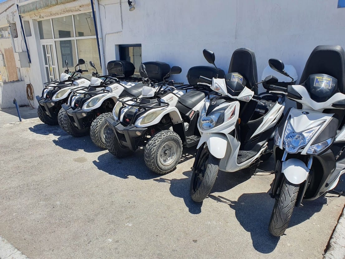 Vehicles for hire in Santorini