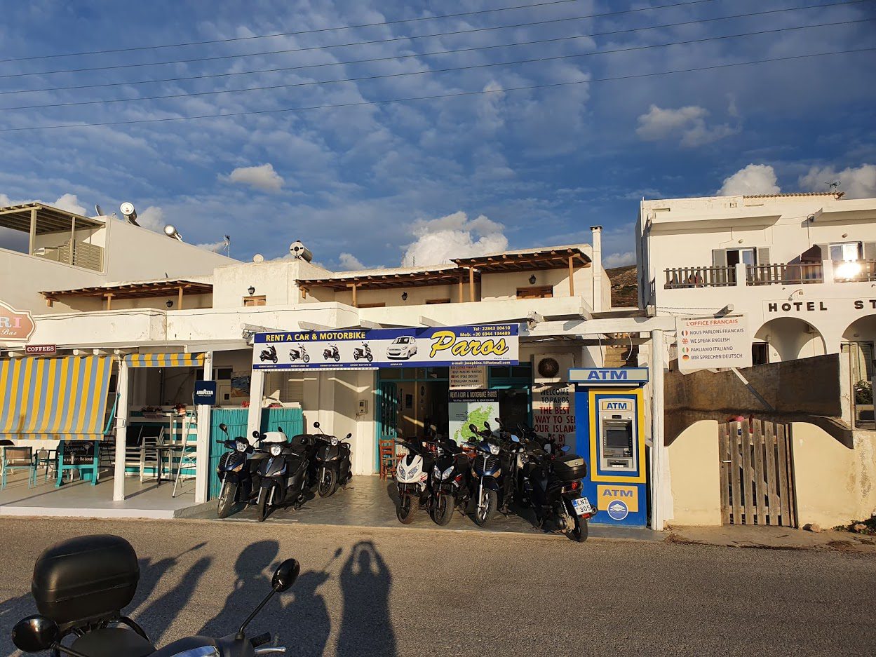 Hiring a vehicle to get around Paros