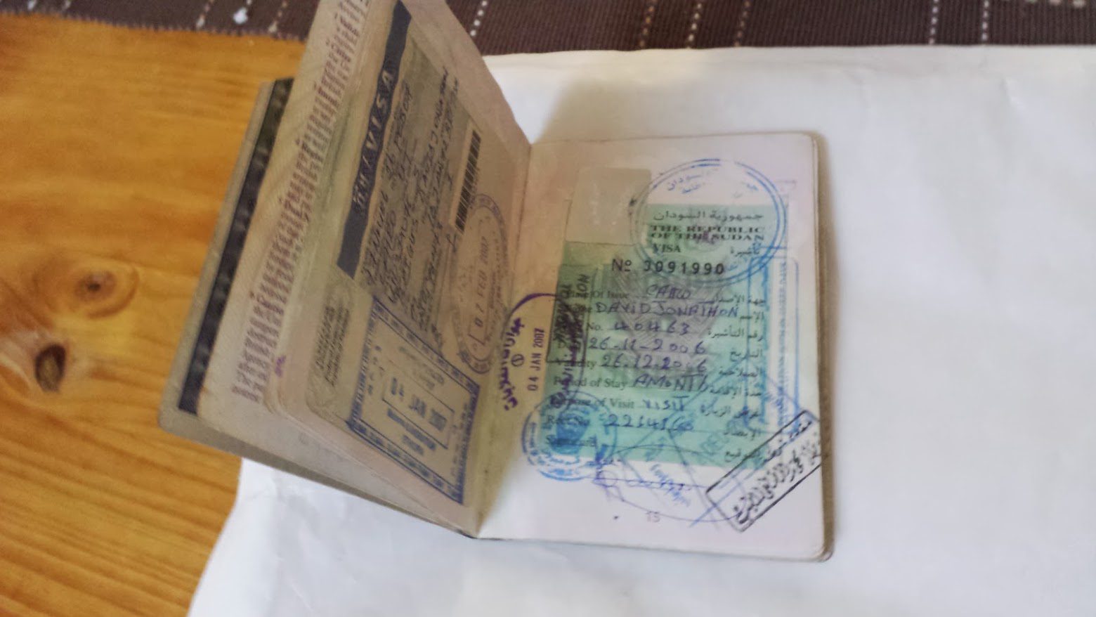 My visa from Sudan
