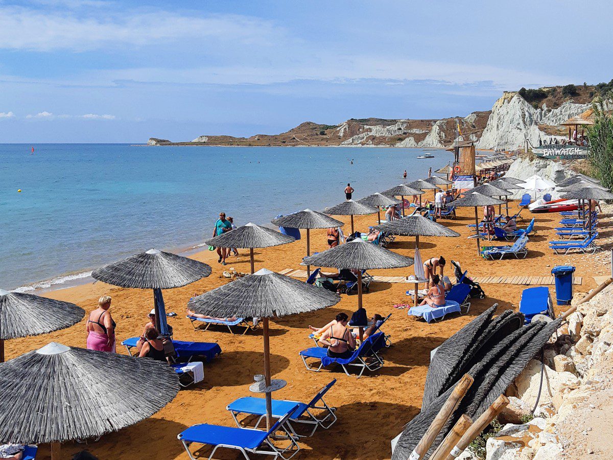 The red sand Xi Beach of Kefalonia