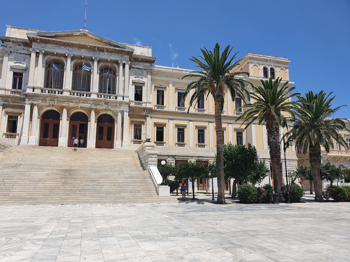 The town hall in Ermoupoli , Syros