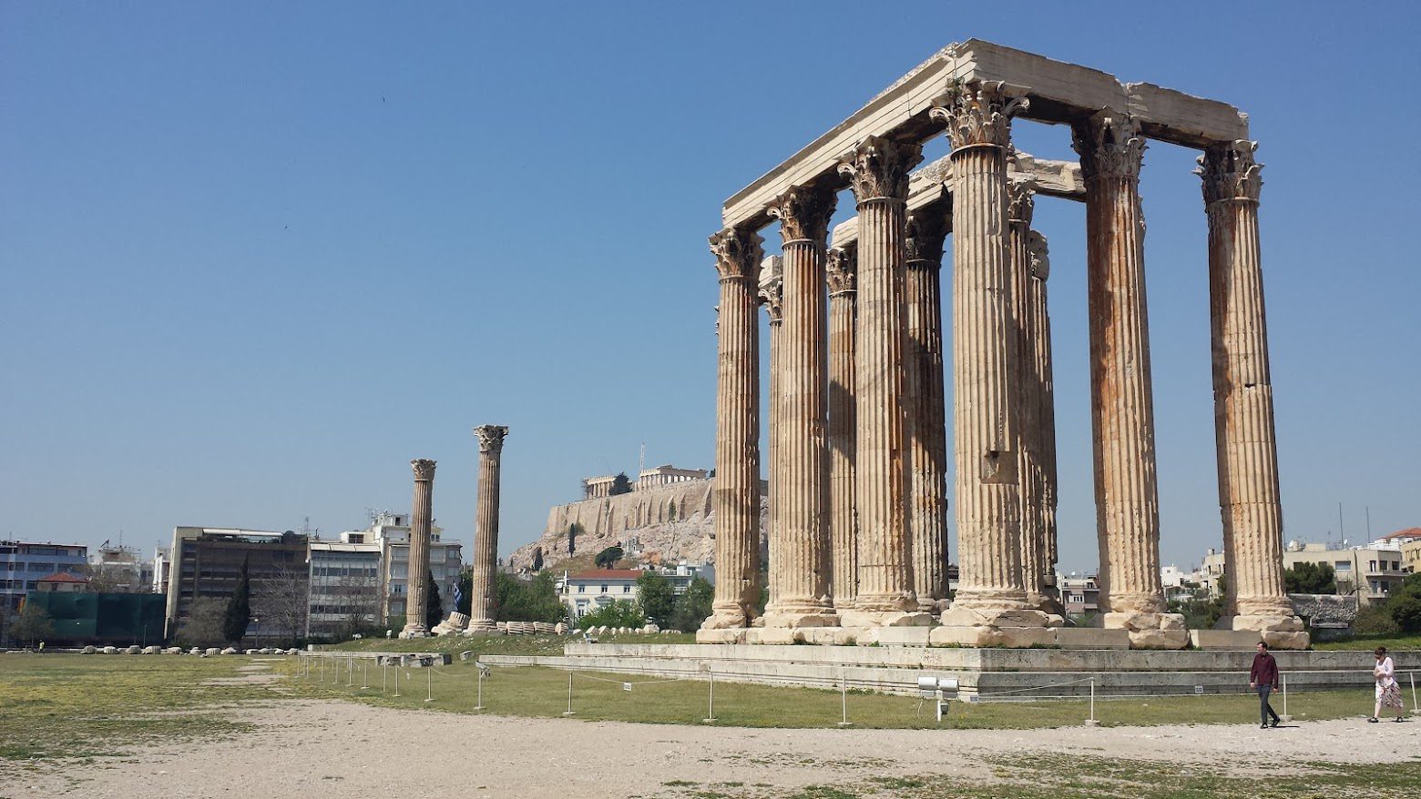 The Athens climate March and Temple of Zeus, Athens