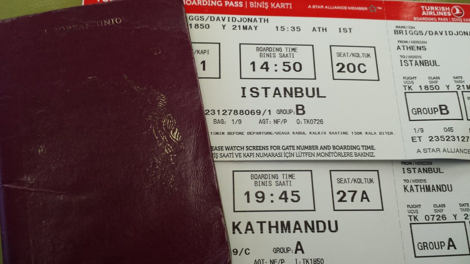 Passport and tickets to travel after I quit my job