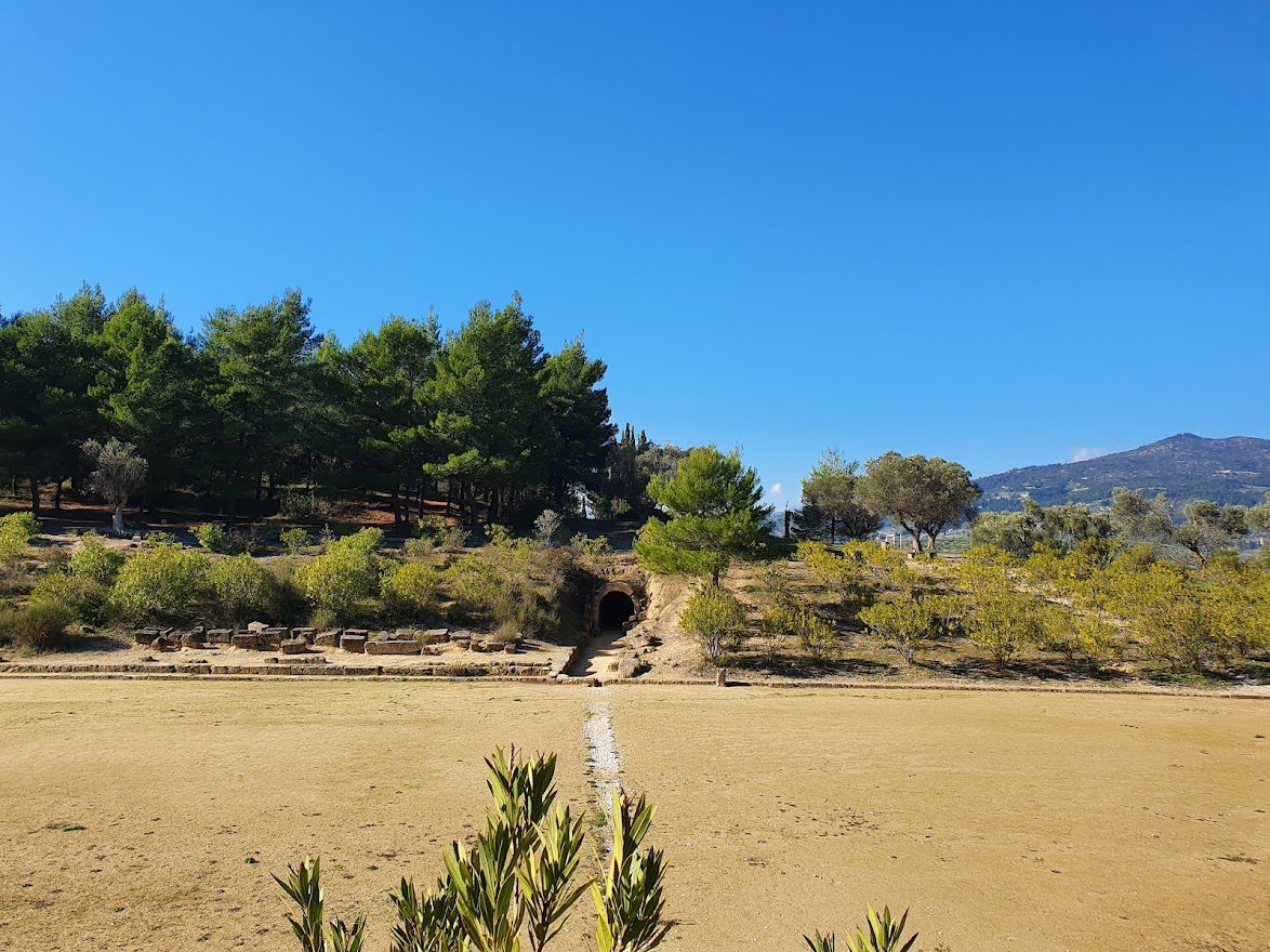 Looking back at the Nemea stadium tunnel