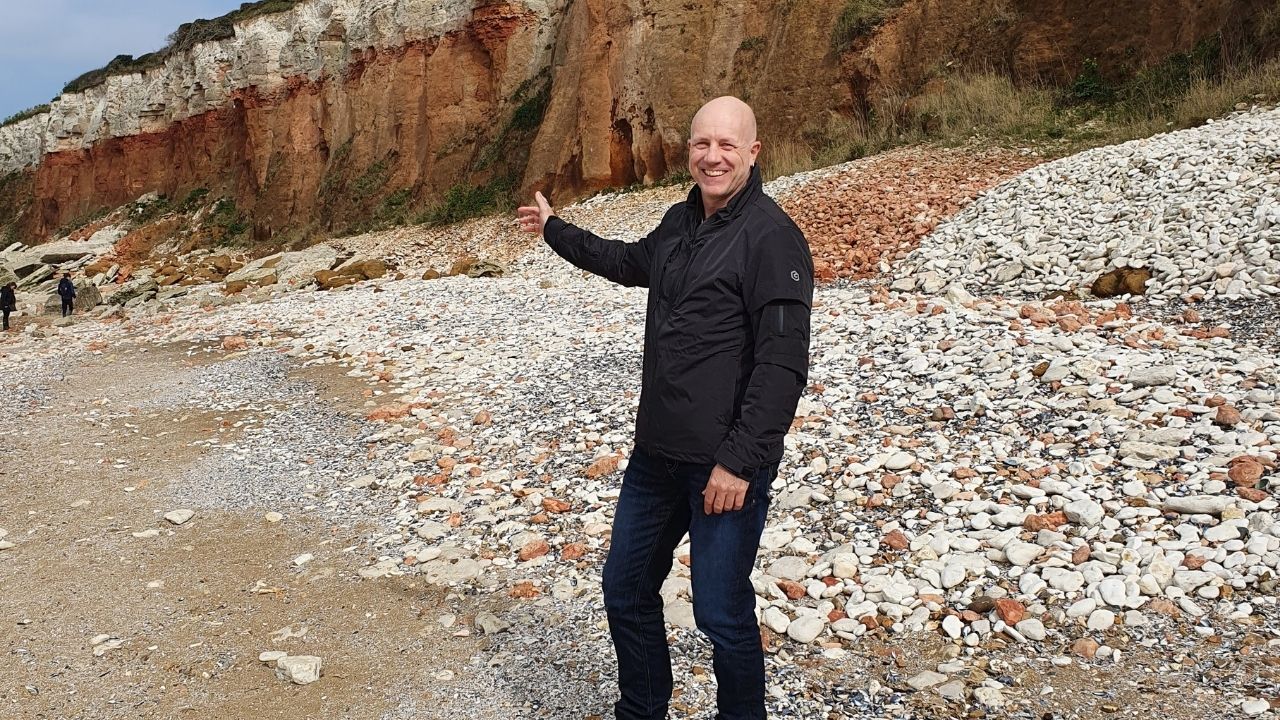 Dave Briggs wearing the Gamma jacket in Hunstanton