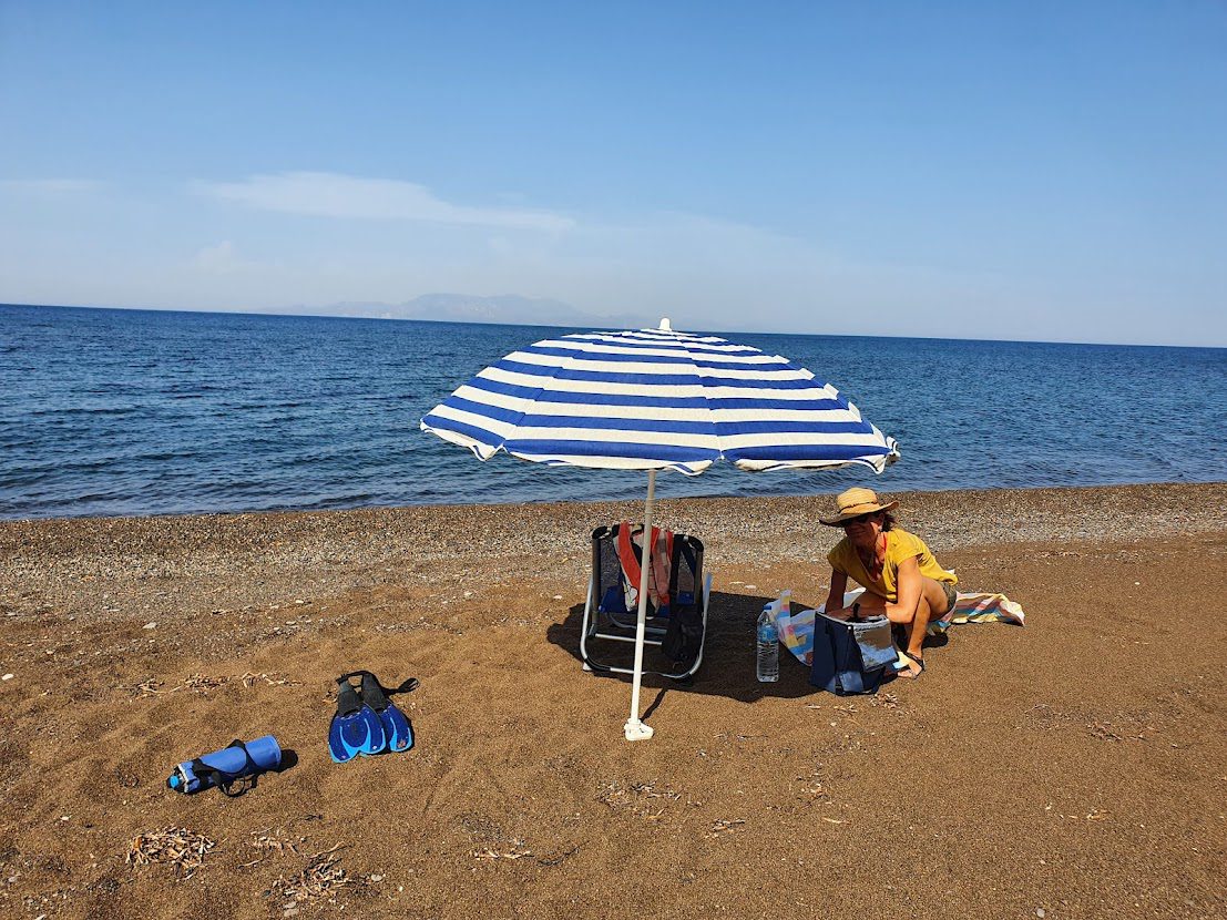 Enjoying the beach in Nisyros island in the Dodecanese