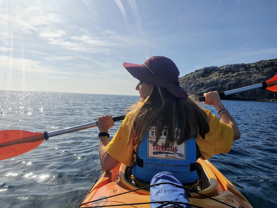 Taking a kayaking trip in Rhodes