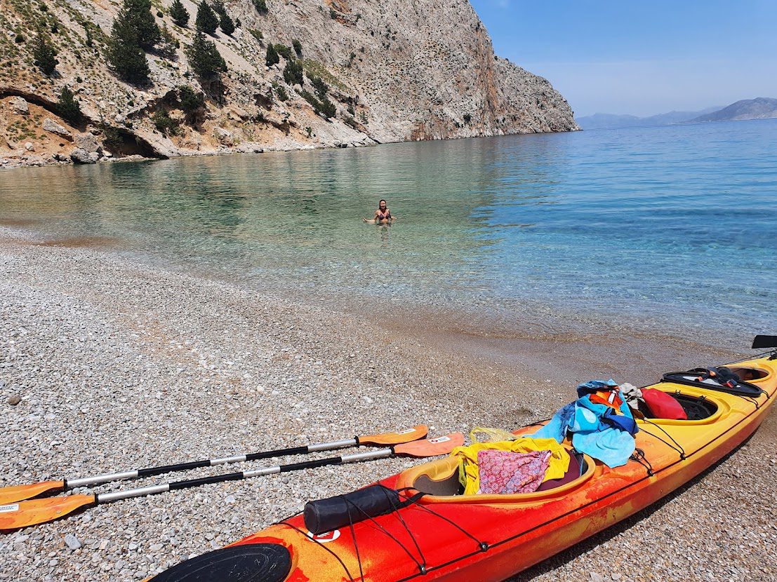 Taking a kayaking trip in Symi