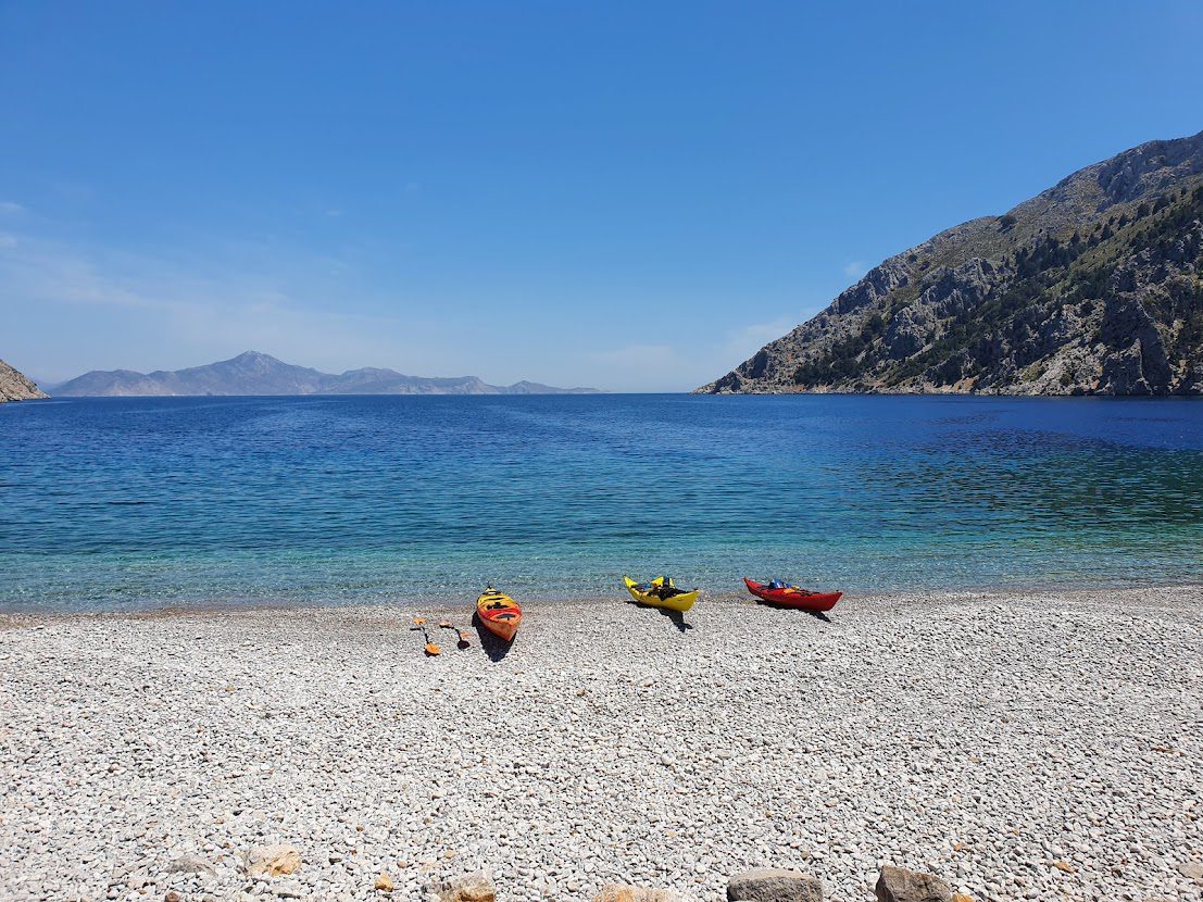 The picturesque Nanou Beach in Symi, Greece