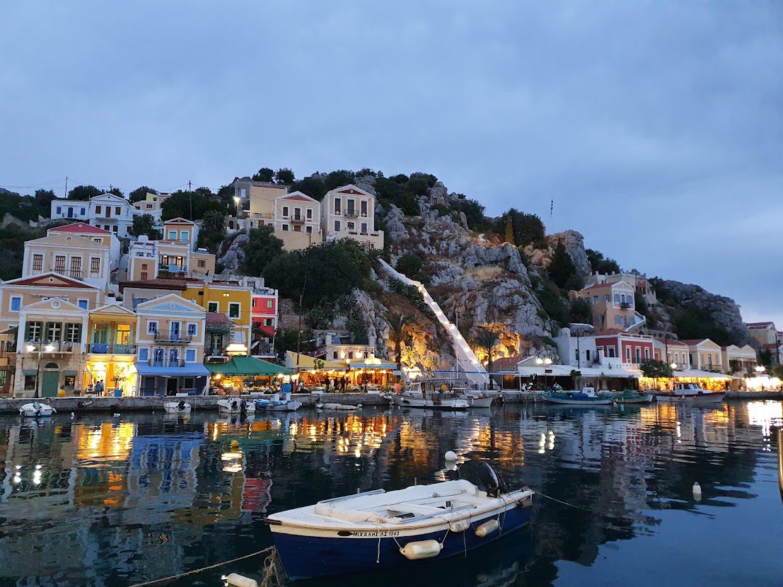 Symi Town at night