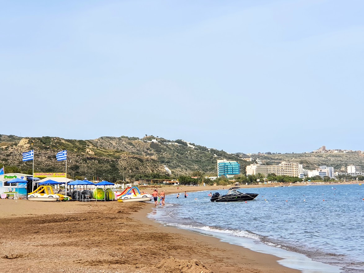 Faliraki beach on Rhodes island in Greece