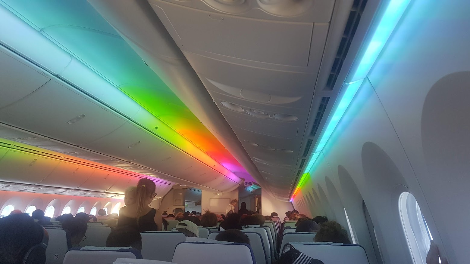 Flying long distance inside an airplane