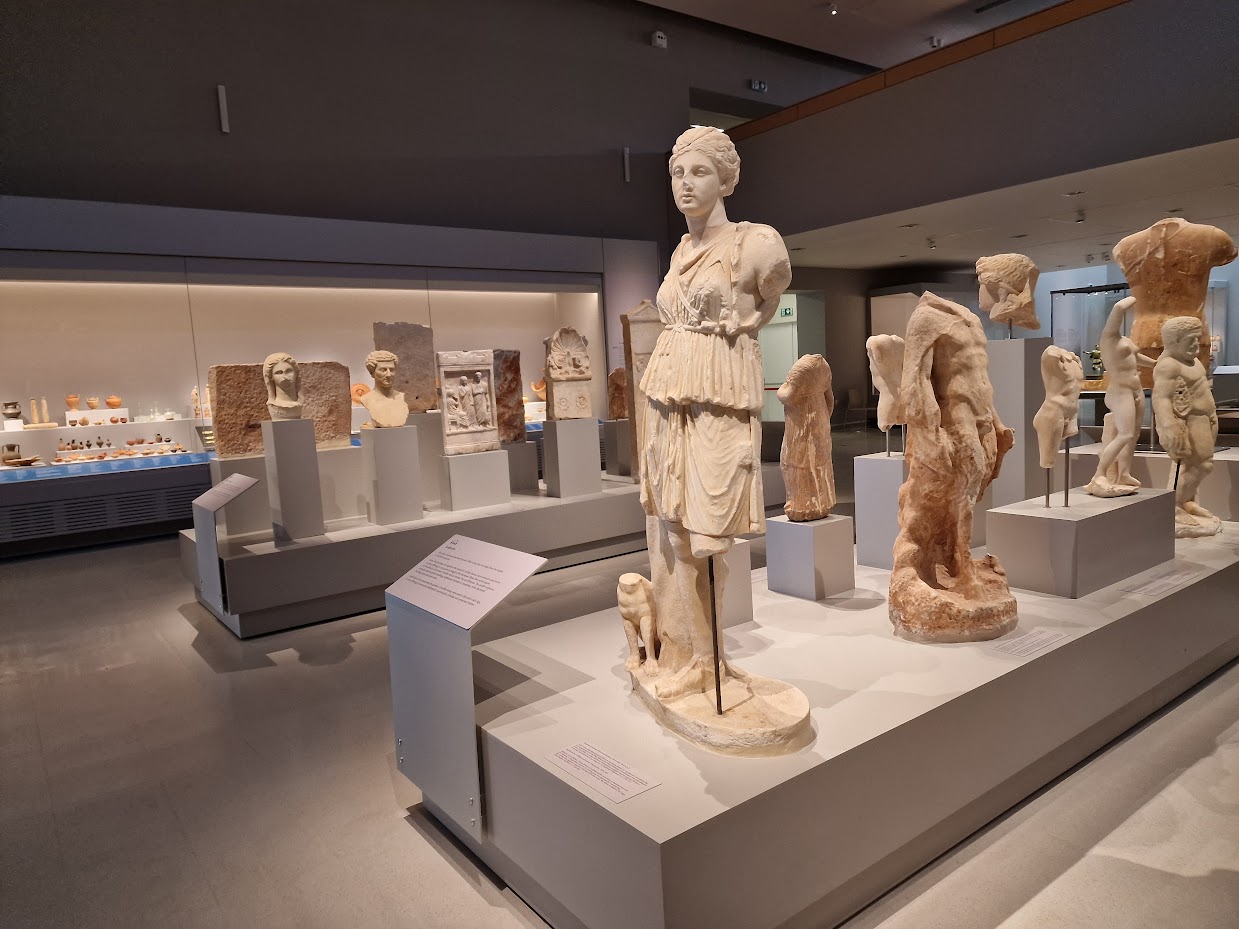 Sculptures and statues inside the chania archaeological museum