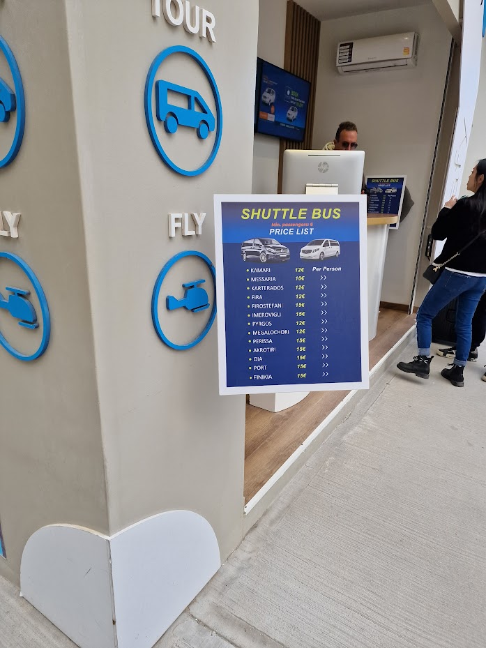 Santorini airport shuttle bus price list