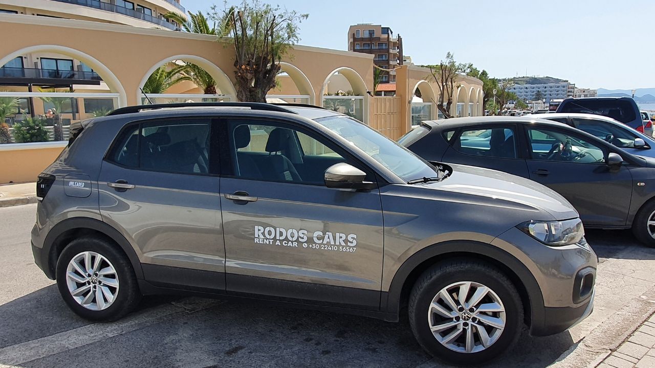 A rental car in Rhodes