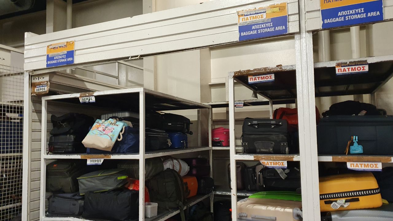 Luggae area inside a Blue Star Ferries vessel