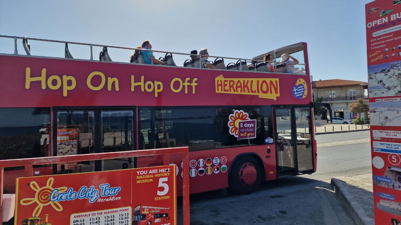 hop on hop off bus heraklion crete